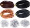 254 Pcs Round Leather Cord for Jewelry Making Kit (Eye-catching Colors)
